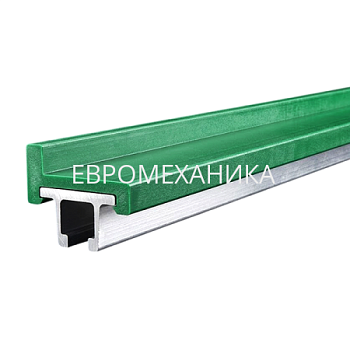 Профильная направляющая для конвейера, PD-3C-S (с боковым упором), алюминий + UHMW-PE, L=3000, EMT - Евромеханика