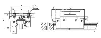 Каретка HGH45CAZOC, EMT - Евромеханика