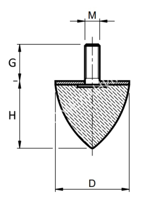 Демпфер A2C 25x30 55 Shore A - Евромеханика