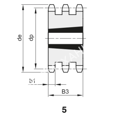 Звездочка 24B-3, шаг 38,1х25,4 мм (1"1/2х1"), Z=21 под втулку тапербуш 3020 - Евромеханика