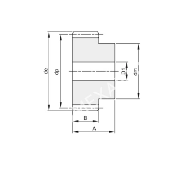 Шестерня цилиндрическая M=5 Z=15 с закалкой зуба (PM32T15), EMT - Евромеханика