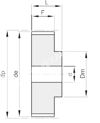 Шкив зубчатый под расточку 48 5M 09, EMT - Евромеханика