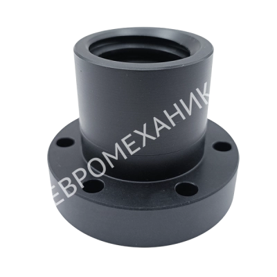 Гайка трапецеидальная полиамидная (POM) PFA 28х5 с фланцем (правая резьба), EMT - Евромеханика
