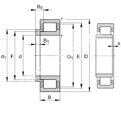 Подшипник NJ220-E-XL-TVP2 FAG - Евромеханика