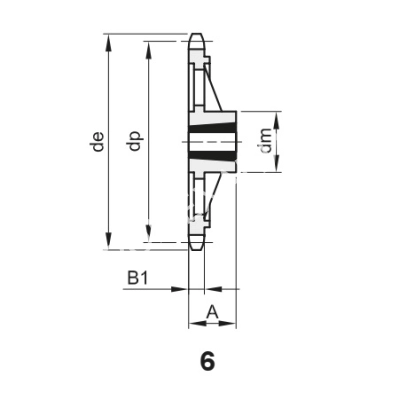 Звездочка 08B-1, шаг 12,7х7,75 мм (1/2х5/16), Z=57 под втулку тапербуш 2012 - Евромеханика