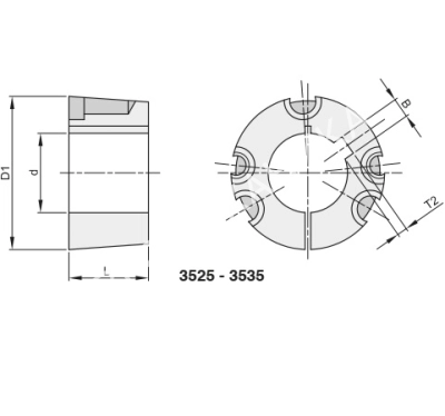 Втулка тапербуш 3525,d=30 мм - Евромеханика