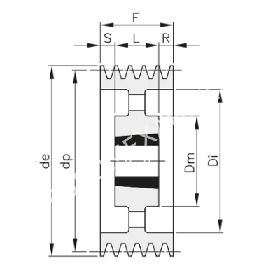 Шкив для клиновых ремней SPA 280 03 - Евромеханика