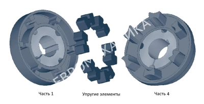 Полумуфта N-EUPEX 125 часть 1, тип F под втулку тапербуш 2012, EMT - Евромеханика