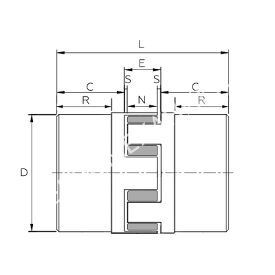 Муфта GE 48-60 тип B-B, dmax=60 мм, СТАЛЬ, EMT - Евромеханика