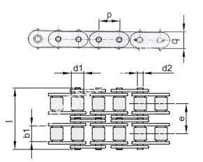 Цепь роликовая 06B-2, EMT - Евромеханика