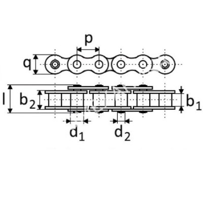 Цепь роликовая однорядная 08B-1 - Евромеханика