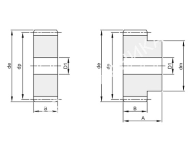 Шестерня цилиндрическая M=3 Z=30 из нержавеющей стали со ступицей, EMT - Евромеханика