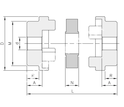 Полумуфта под расточку GEB HRC 90 - Евромеханика